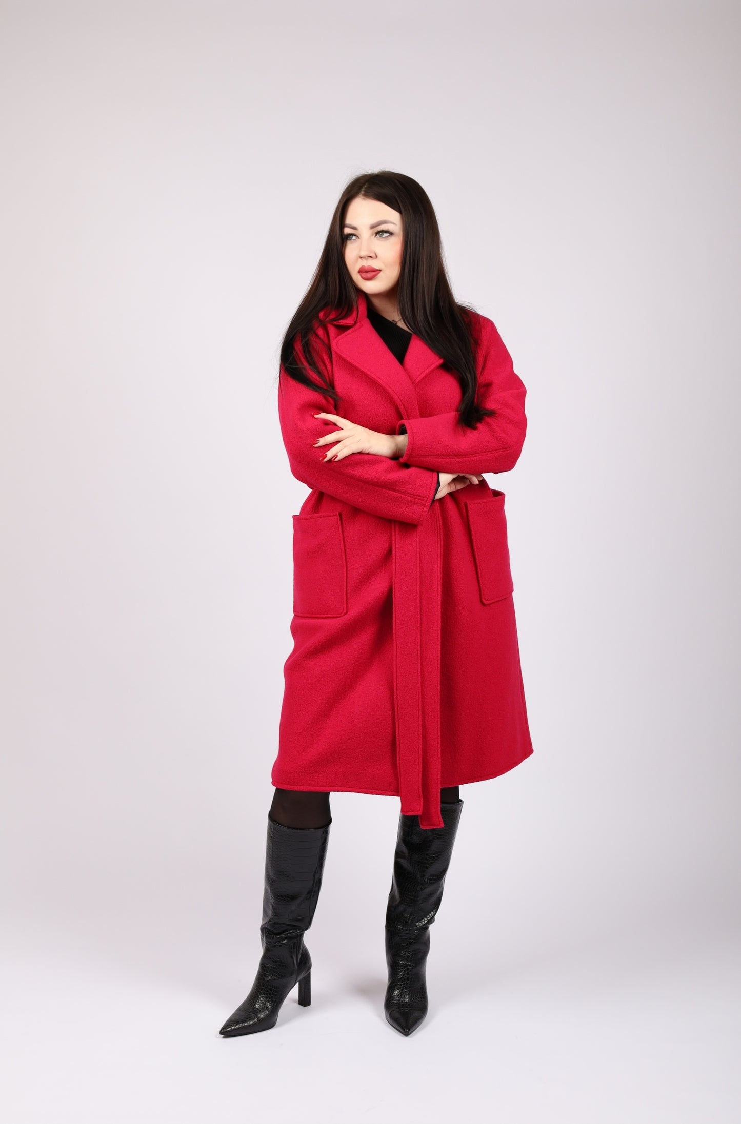 Mantel aus Merinowolle in Fuchsia Nr. 49
