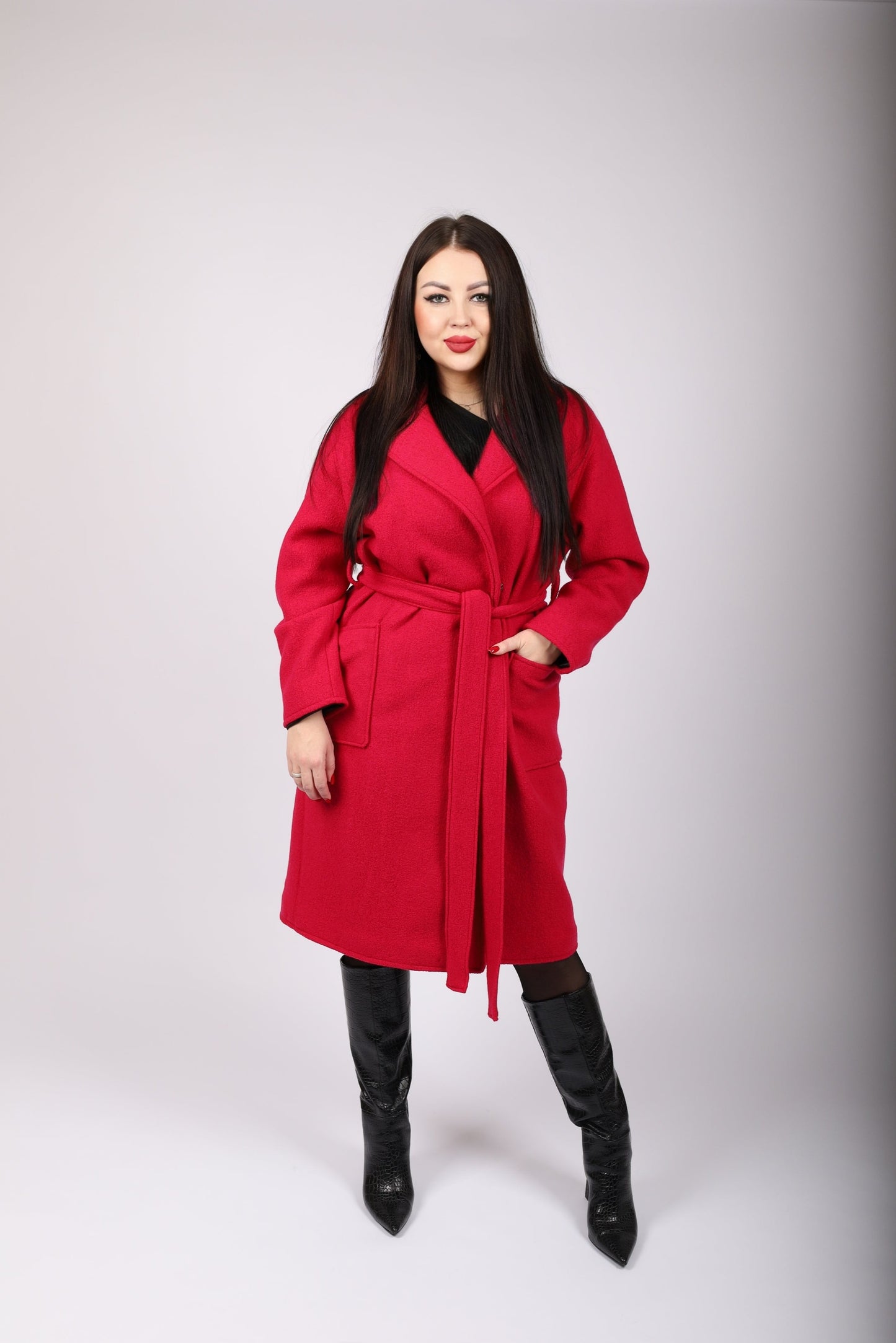 Mantel aus Merinowolle in Fuchsia Nr. 49