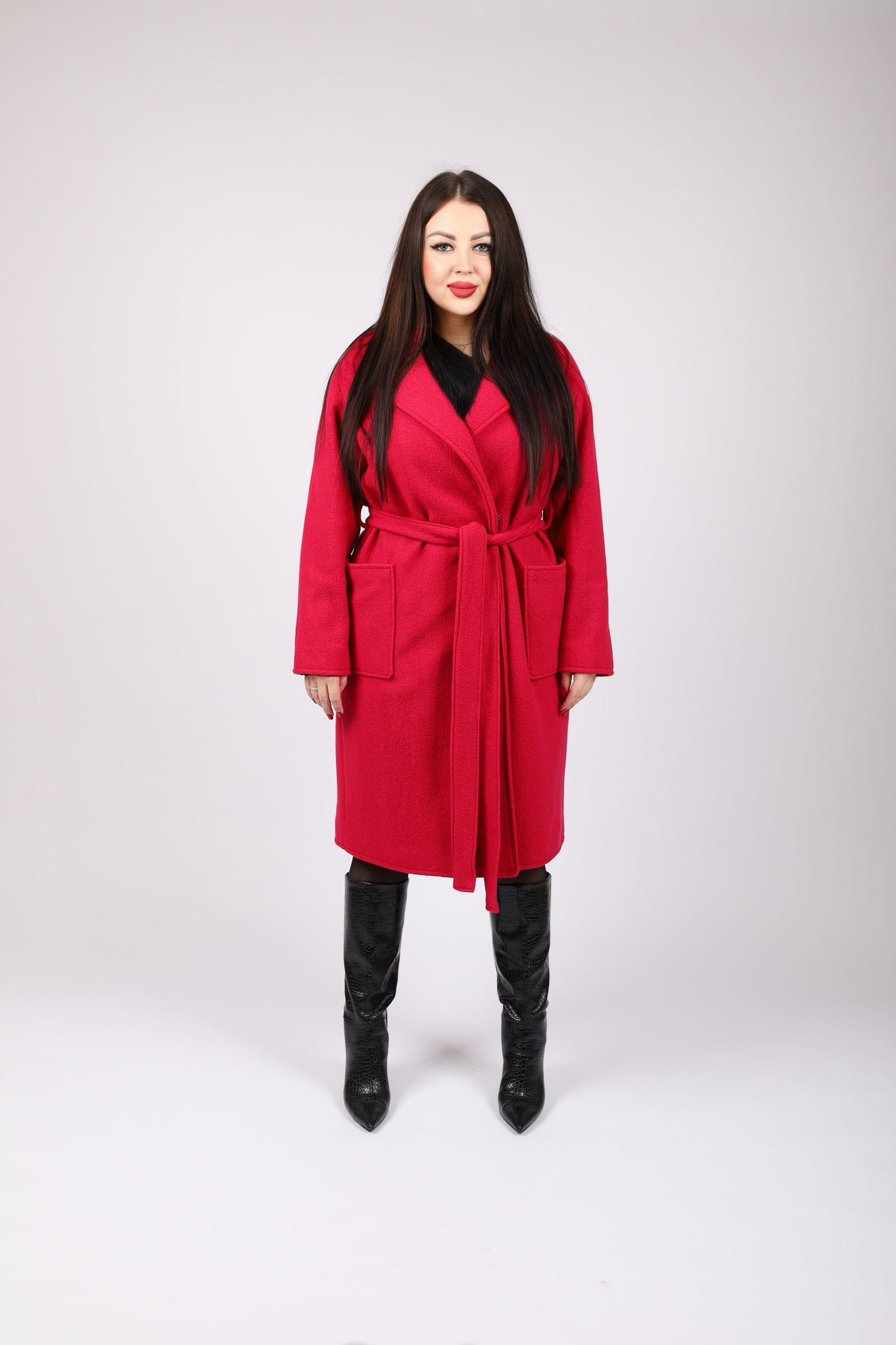 Mantel aus Merinowolle in Fuchsia Nr. 49