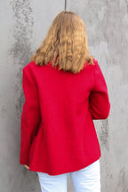 Kurze Wolljacke 100% Schurwolle/Wollwalk in Farbe Nr: 638 Rot
