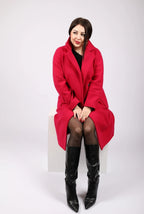 Mantel aus Merinowolle in Fuchsia Nr. 49