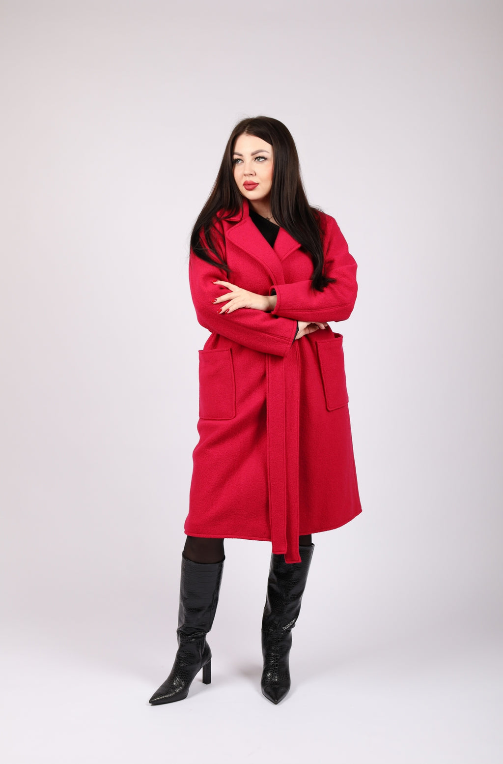 Mantel aus Merinowolle in Fuchsia Nr. 49