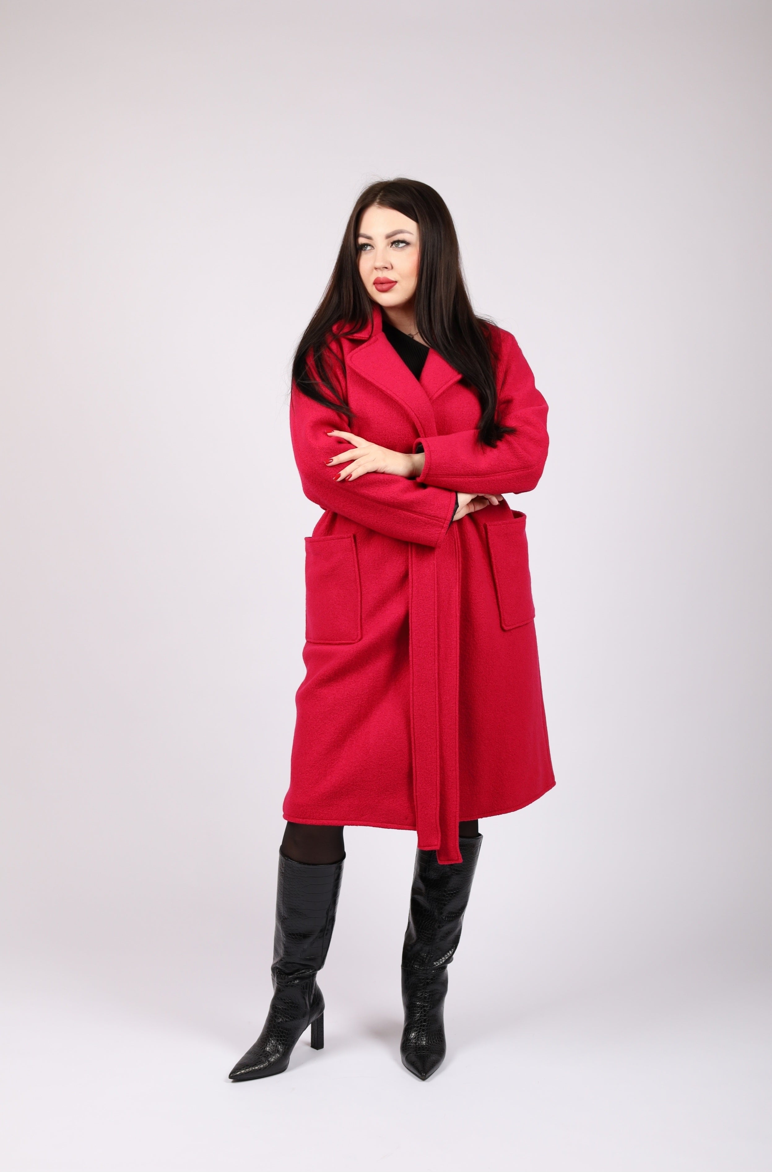 Mantel aus Merinowolle in Fuchsia Nr. 49