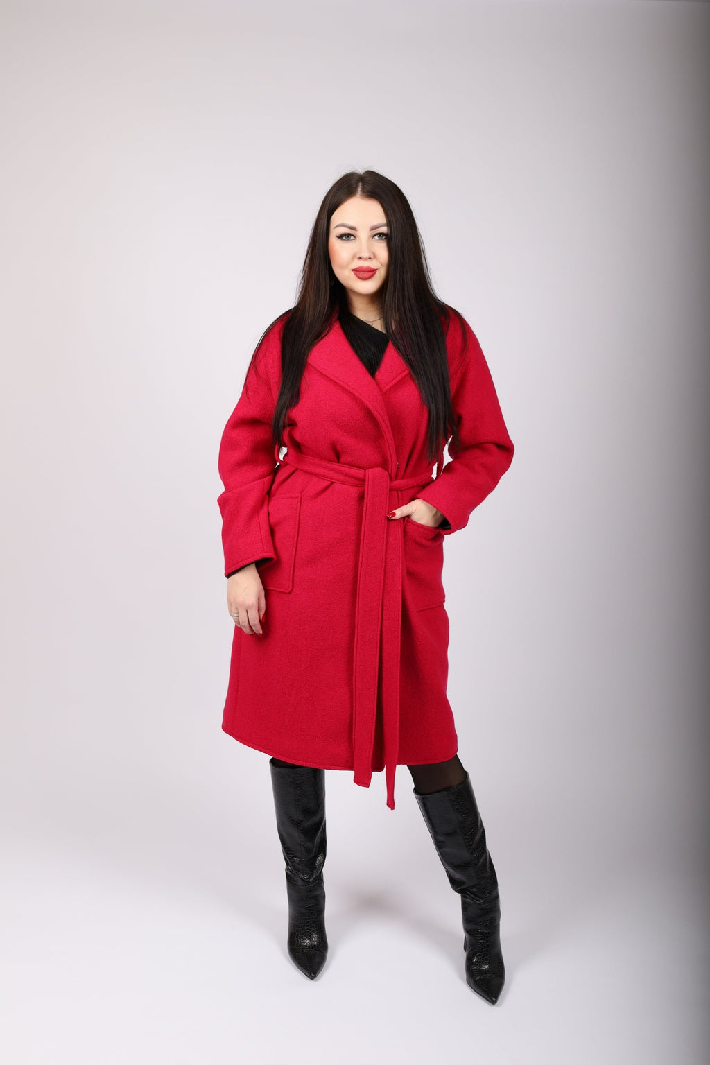 Mantel aus Merinowolle in Fuchsia Nr. 49