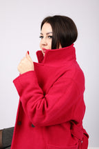 Mantel aus Merinowolle in Fuchsia Nr. 49
