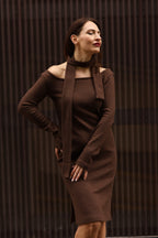 Strickkleid aus Merinowolle, Schokoladenbraun