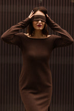 Strickkleid aus Merinowolle, Schokoladenbraun