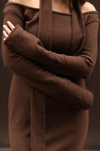 Strickkleid aus Merinowolle, Schokoladenbraun