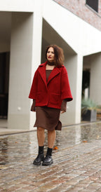 Hüftlange Wolljacke in Rot, Nr. 339