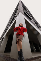 Hüftlange Wolljacke in Rot, Nr. 339
