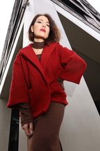 Hüftlange Wolljacke in Rot, Nr. 339
