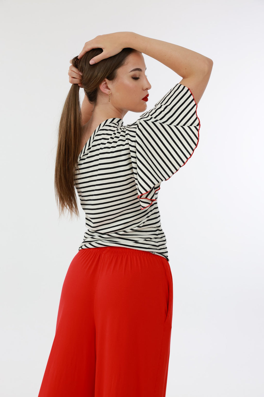 Asymmetrisches Streifenshirt