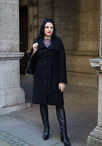 Mantel aus Merinowolle in Schwarz Nr. 97