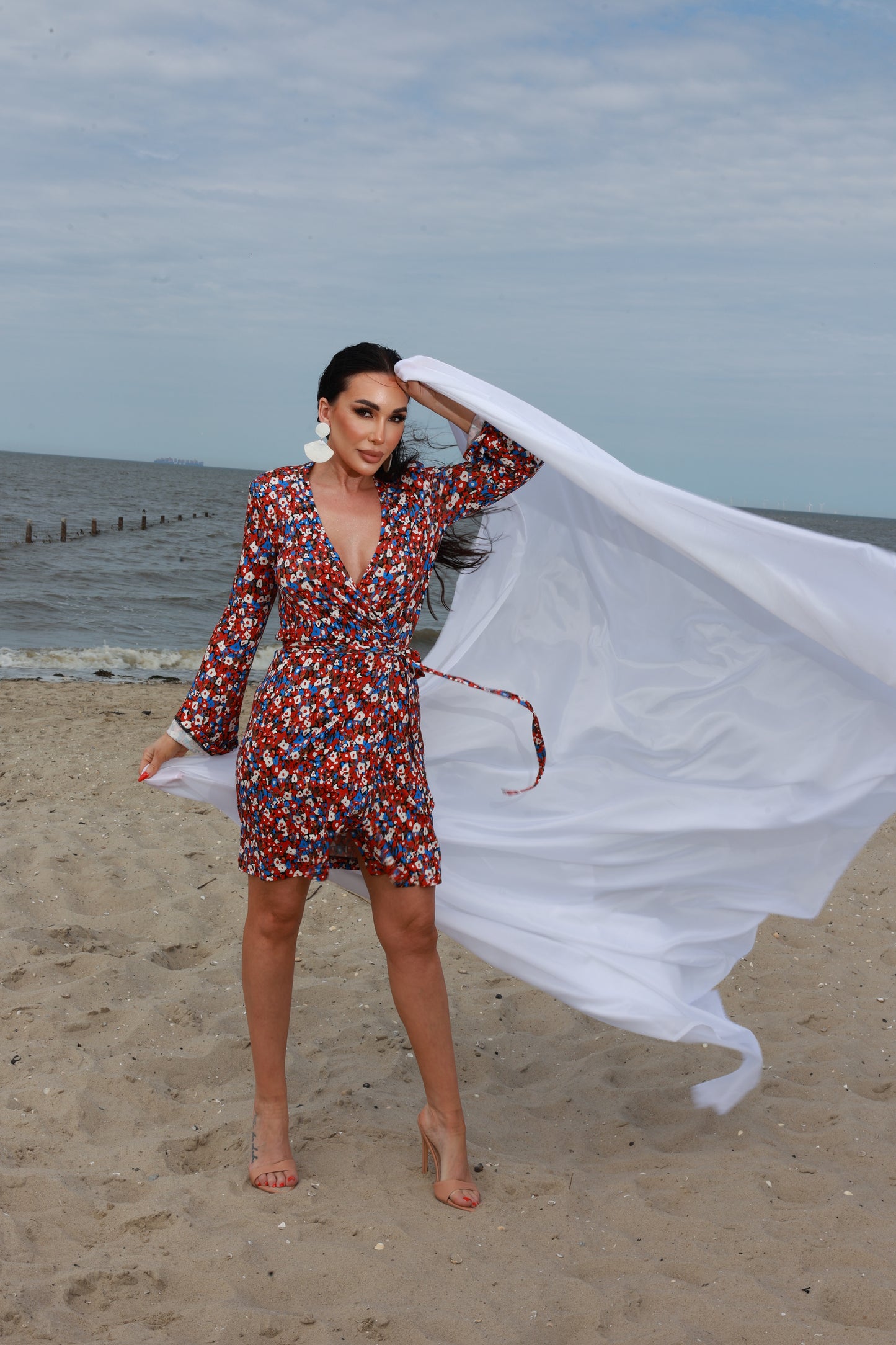 Wickelkleid aus zartem Viskosejersey mit Blumenprint