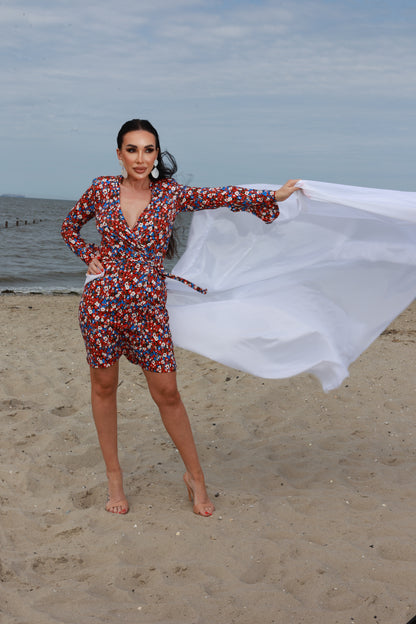 Wickelkleid aus zartem Viskosejersey mit Blumenprint