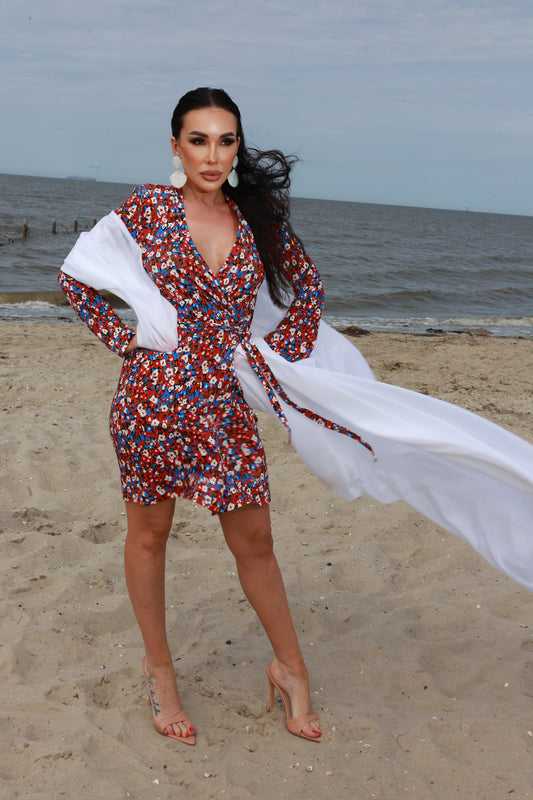 Wickelkleid aus zartem Viskosejersey mit Blumenprint